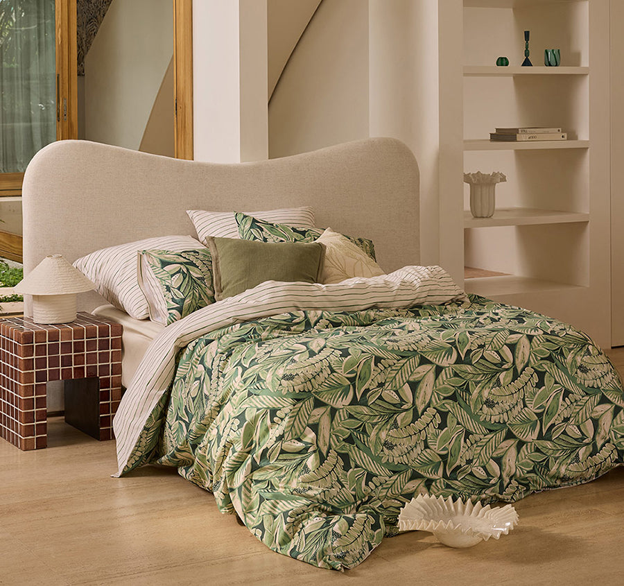 Salvador Quilt Cover Set Range Moss