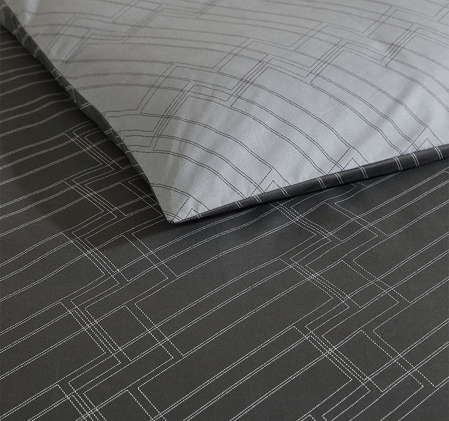 Diagonal Stitch Quilt Cover Set Range Black