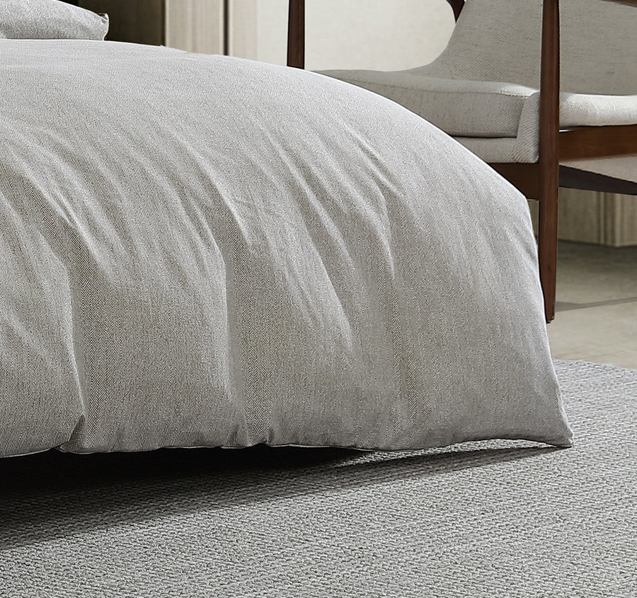 Herringbone Quilt Cover Set Range Moss