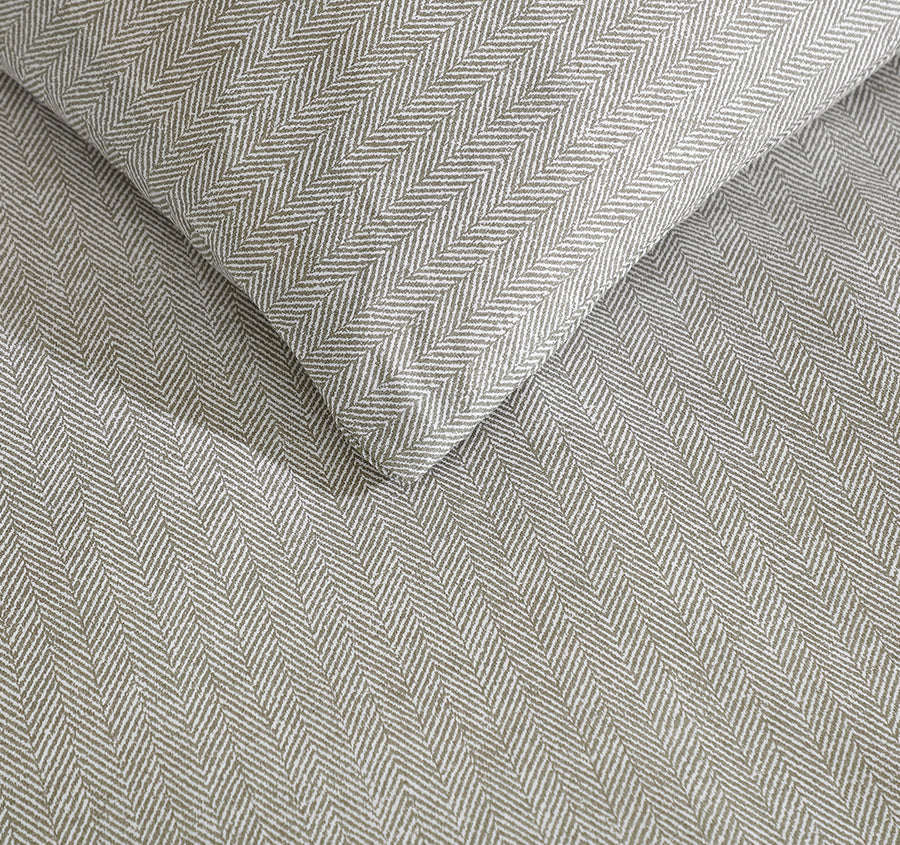Herringbone Quilt Cover Set Range Moss