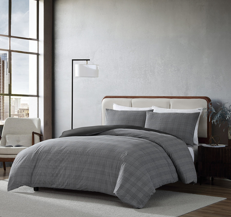 Houndstooth Quilt Cover Set Range Black and White