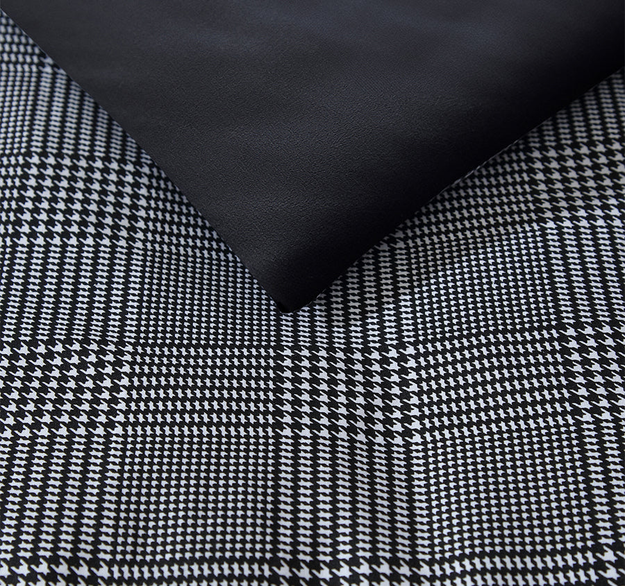 Houndstooth Quilt Cover Set Range Black and White