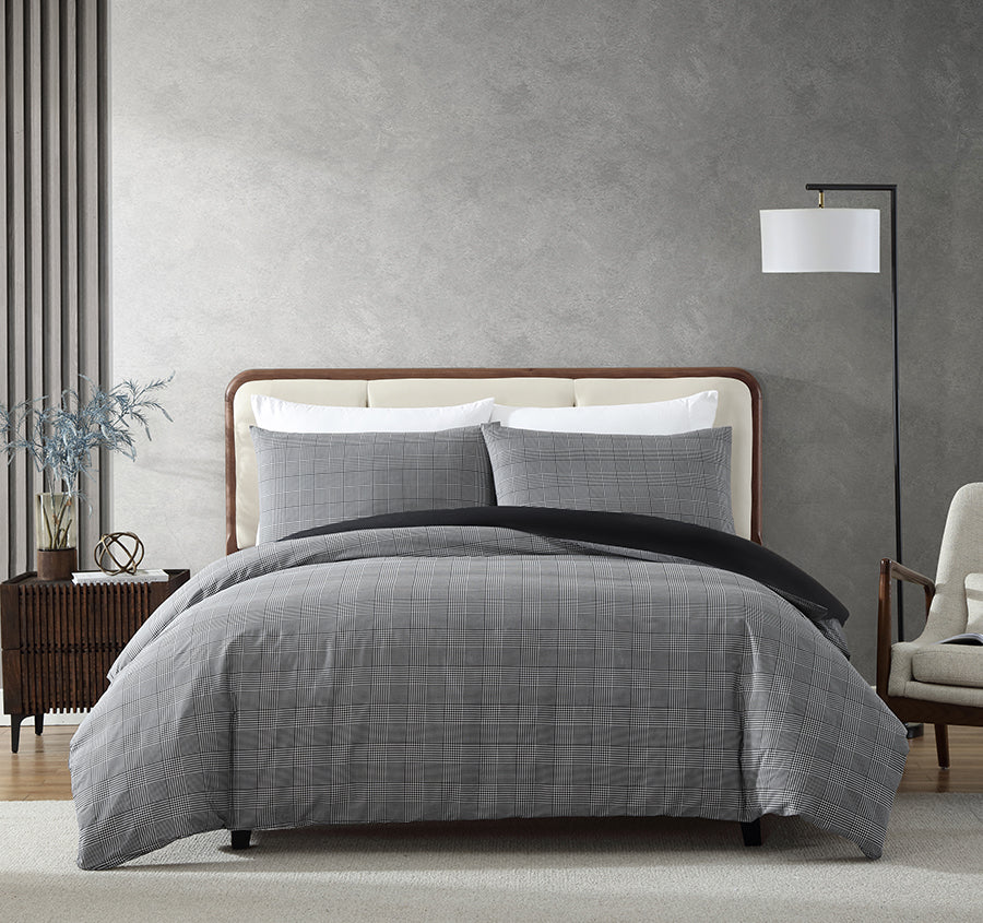 Houndstooth Quilt Cover Set Range Black and White