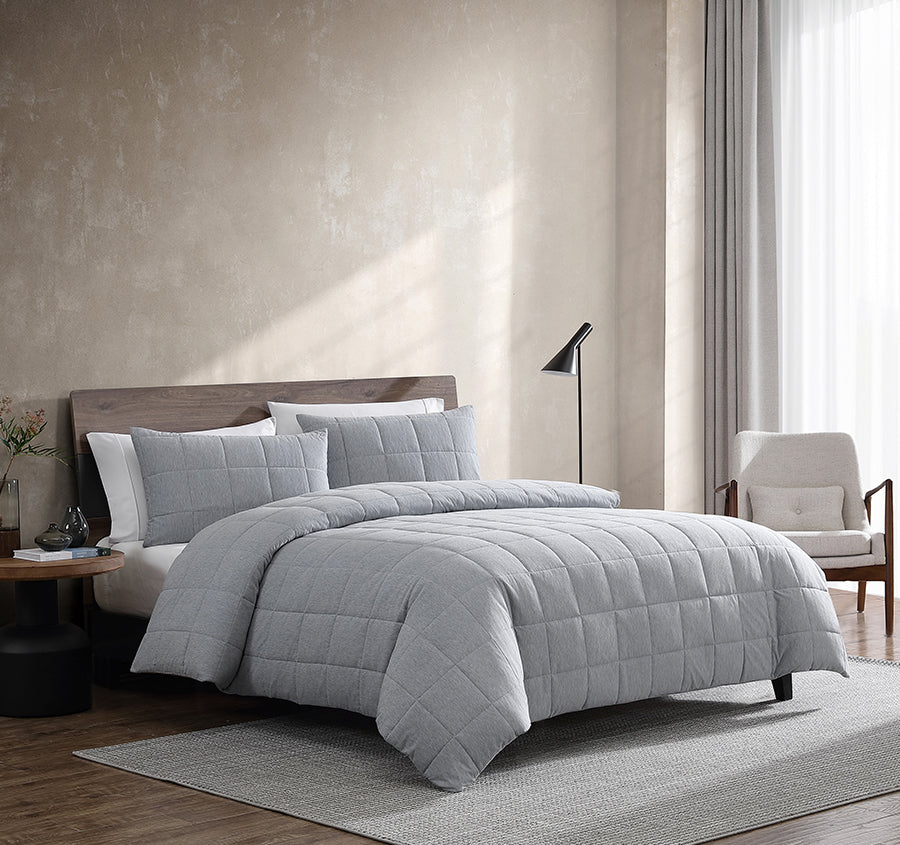 Jersey Marle Quilt Cover Set Range Grey