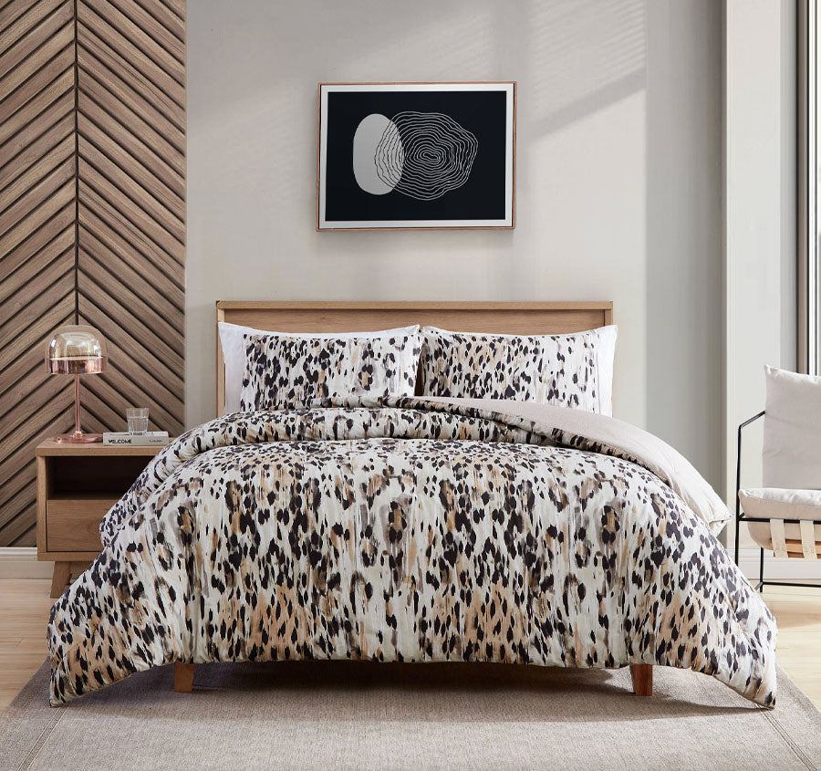 Leopard Quilt Cover Set Range Brown