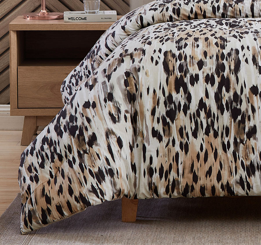 Leopard Quilt Cover Set Range Brown
