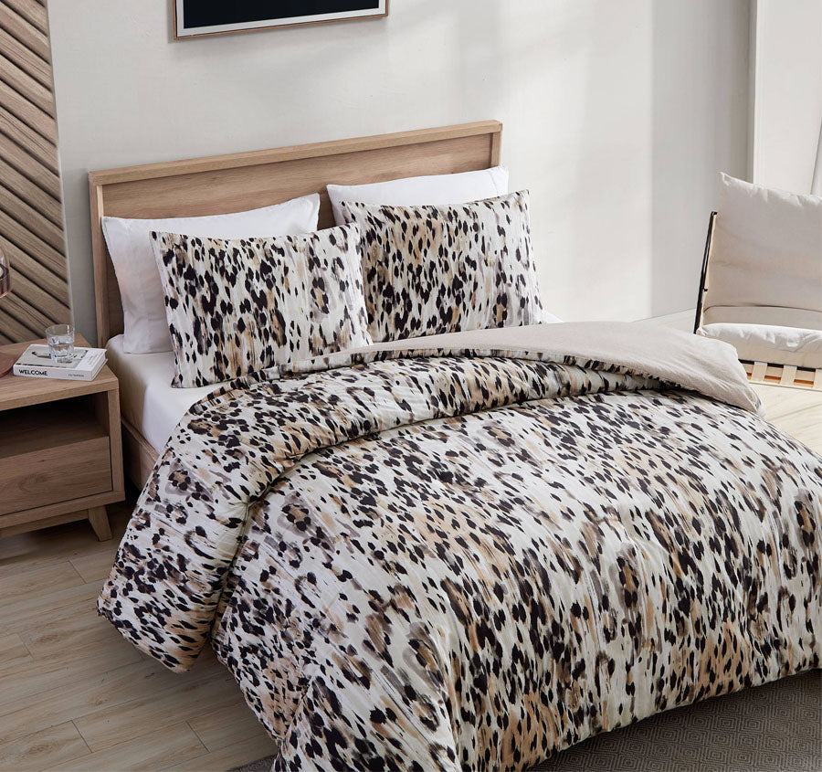 Leopard Quilt Cover Set Range Brown