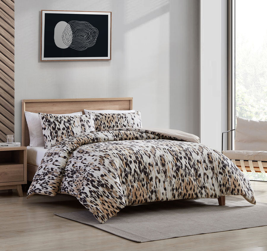 Leopard Quilt Cover Set Range Brown