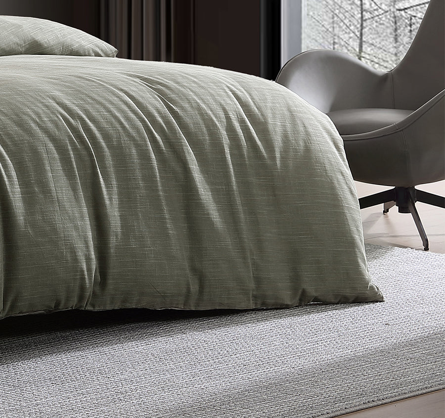 Nila Quilt Cover Set Range Moss Green