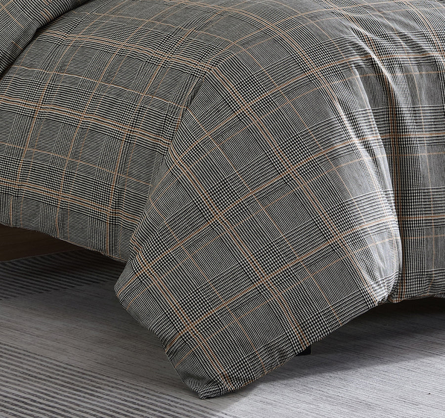 Sussex Quilt Cover Set Range Khaki and Black