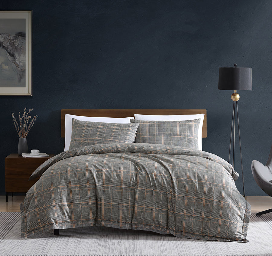 Sussex Quilt Cover Set Range Khaki and Black