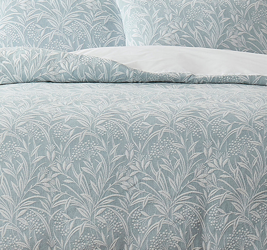 Barley Quilt Cover Set Range Seaspray Blue