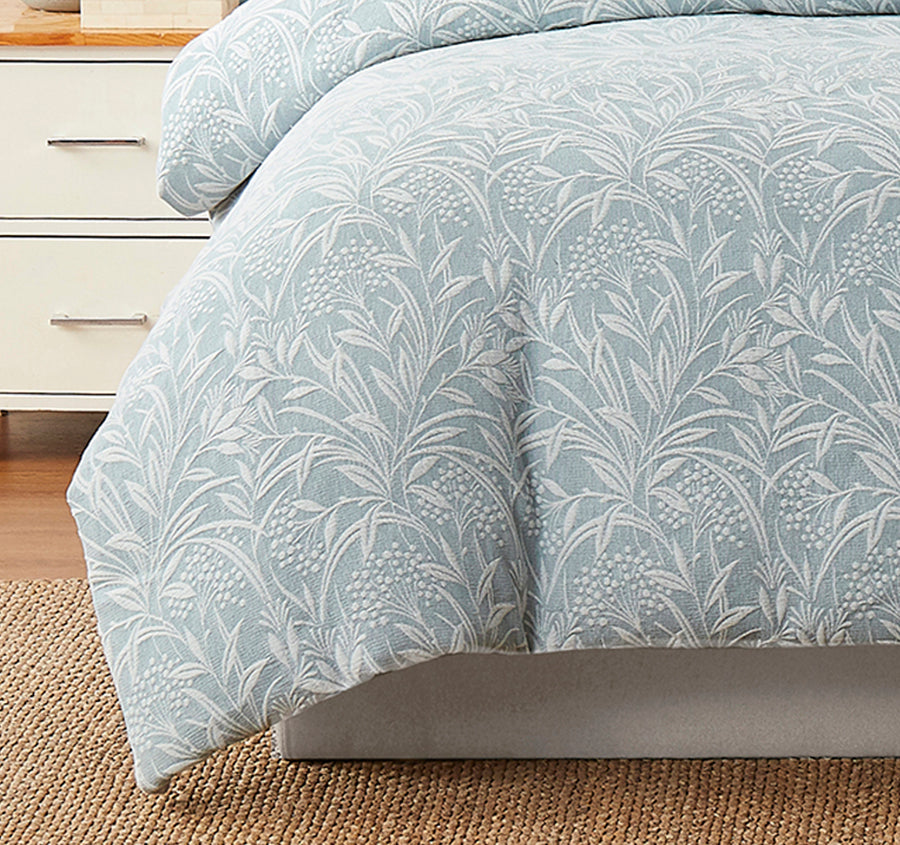 Barley Quilt Cover Set Range Seaspray Blue