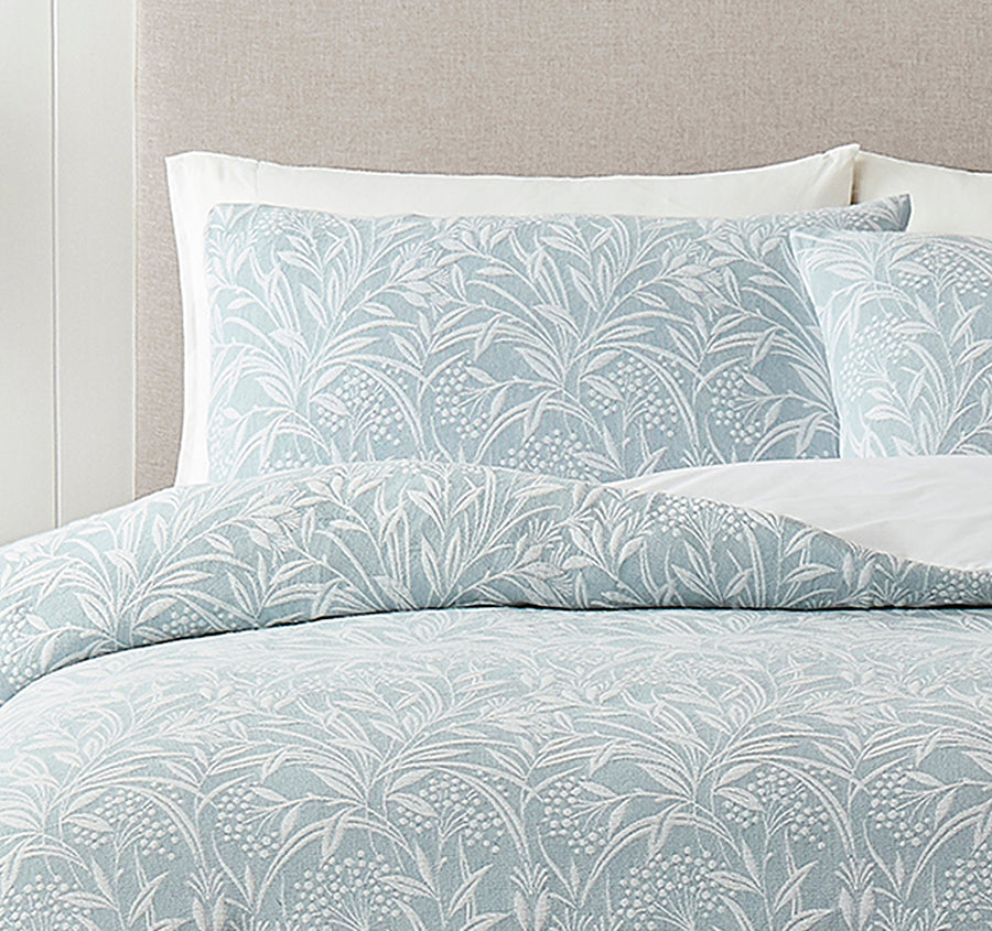 Barley Quilt Cover Set Range Seaspray Blue