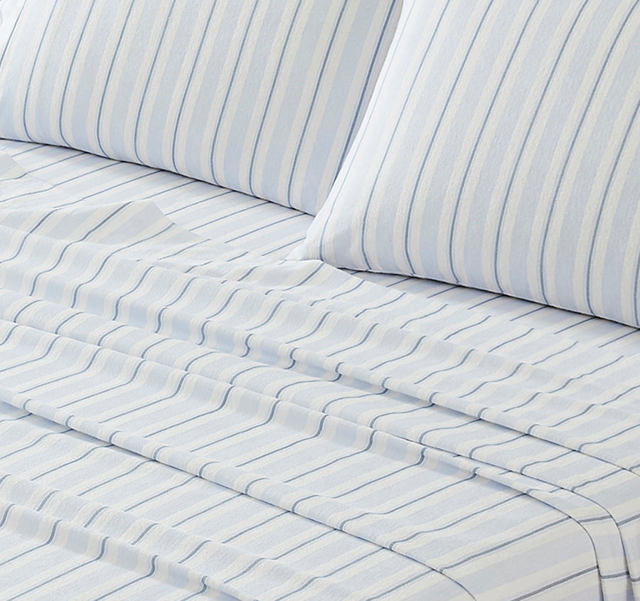 Brampton Printed Flannelette Cotton Sheet Set Range Midnight Blue