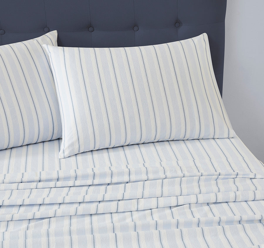 Brampton Printed Flannelette Cotton Sheet Set Range Midnight Blue