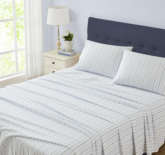 Brampton Printed Flannelette Cotton Sheet Set Range Midnight Blue