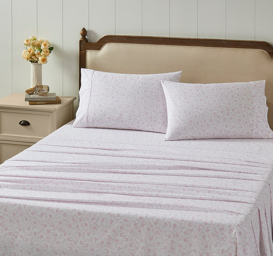 Campion 250TC Cotton Percale Sheet Set Range Pink