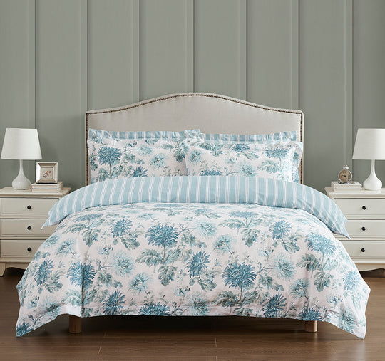 La Maryam Quilt Cover Set Range Hedgerow Green