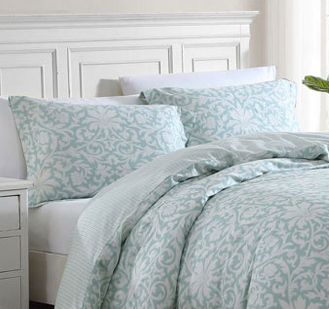 Mia Quilt Cover Set Range Soft Blue