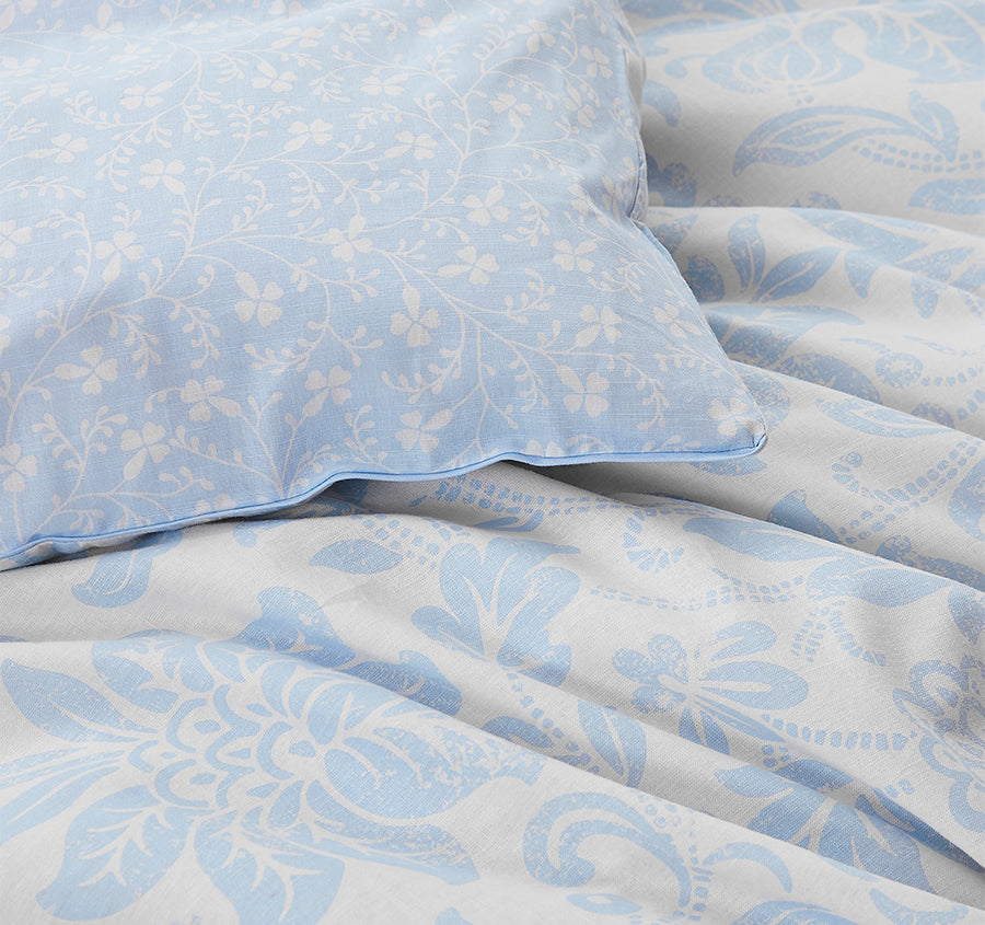 Percy Quilt Cover Set Range Sky Blue