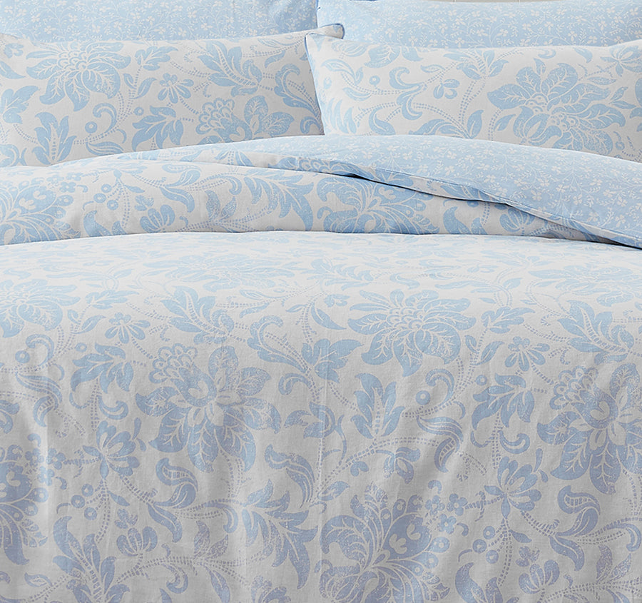 Percy Quilt Cover Set Range Sky Blue