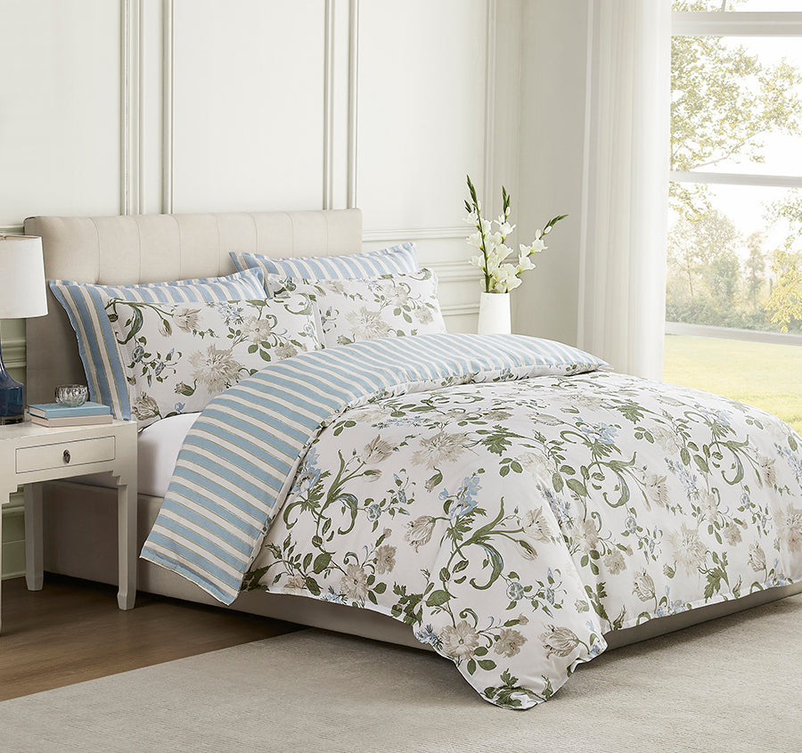 Rosalind Quilt Cover Set Range Seaspray