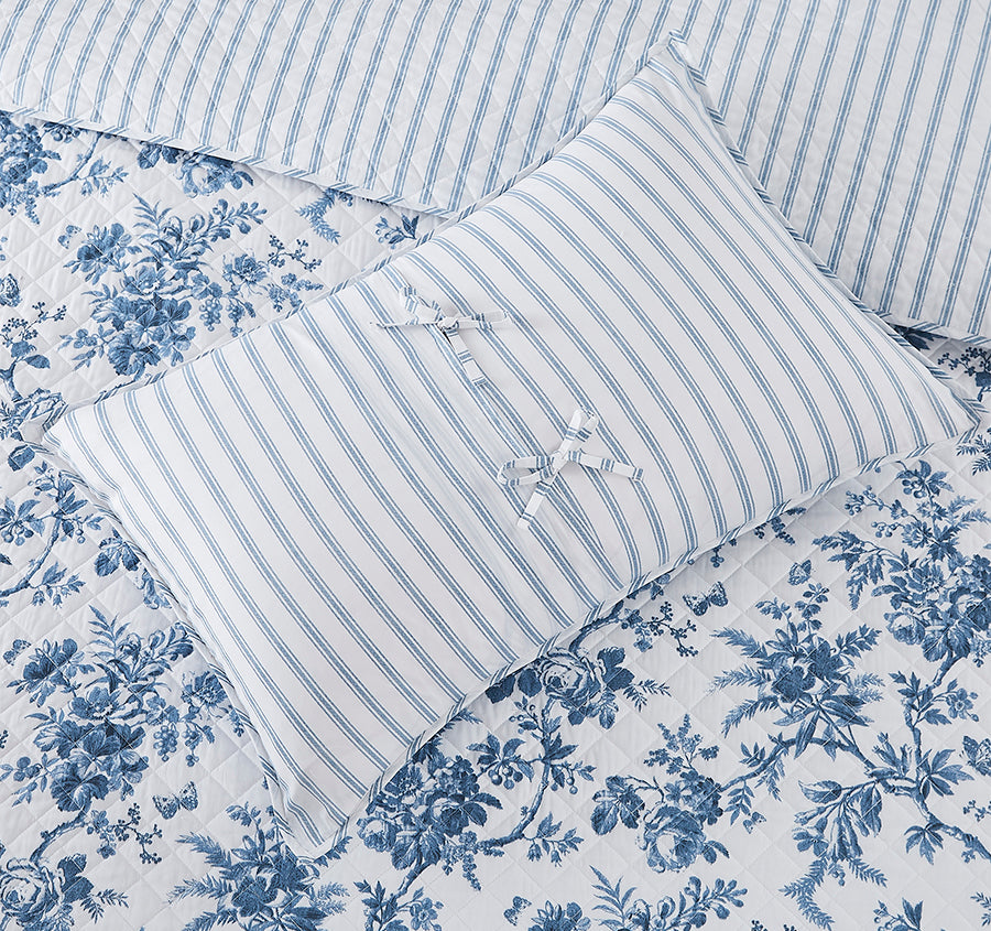 Walled Garden Coverlet Set Midnight Blue