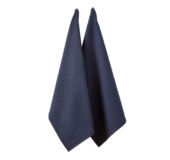 Eco Recycled Tea Towel 2 Pack Navy