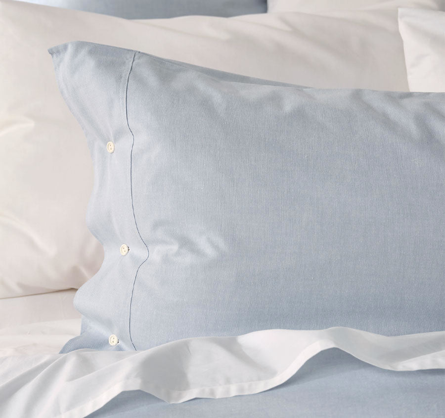 American Pin Point Oxford Quilt Cover Set Range Blue