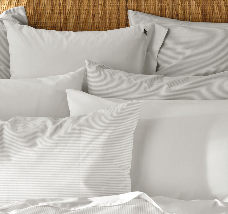 American Pin Point Oxford Quilt Cover Set Range Grey and White