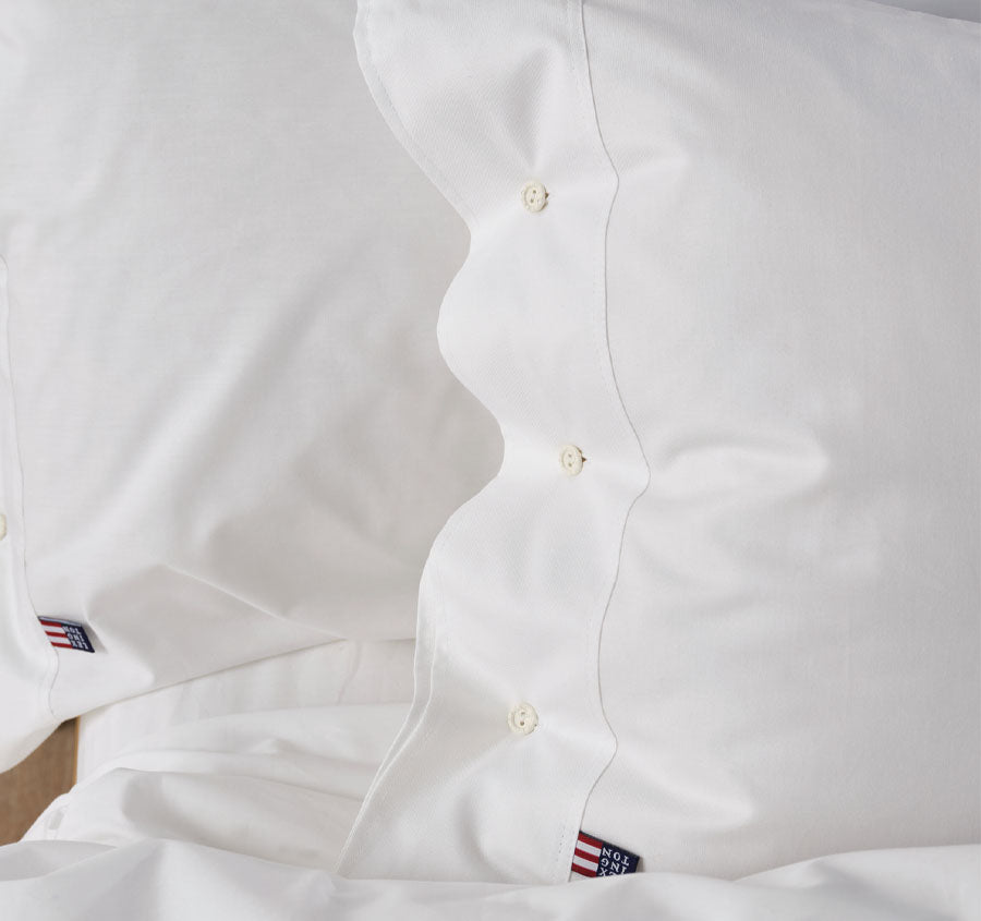 American Pin Point Oxford Quilt Cover Set Range White