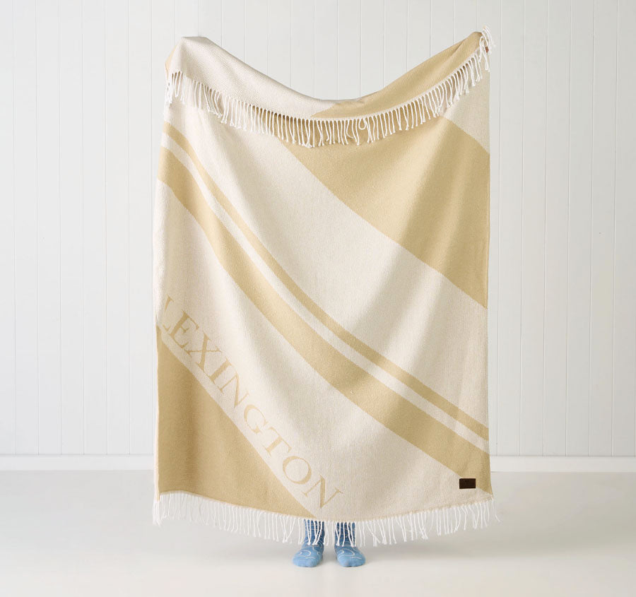 Recycled Logo 130x170cm Throw Rug Beige