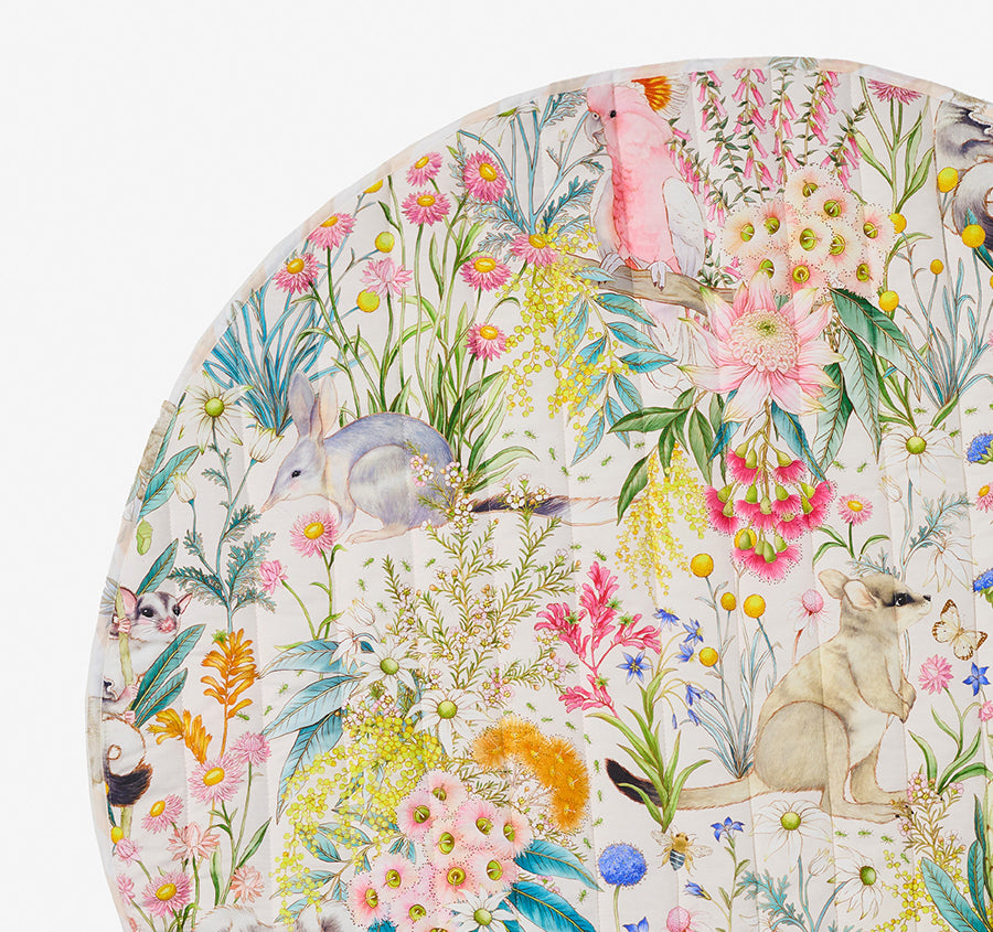 Bush Folk 120cm Round Playmat Pink