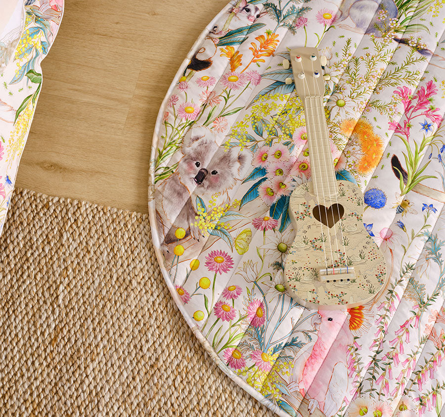 Bush Folk 120cm Round Playmat Pink