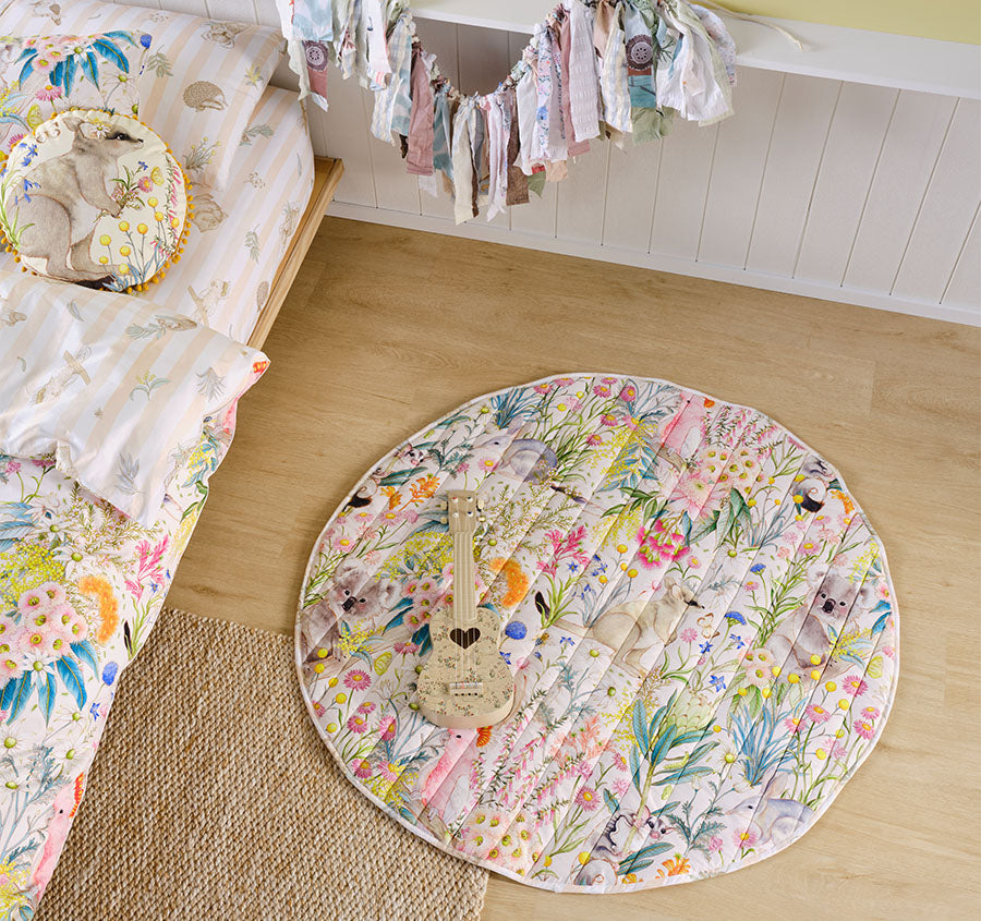 Bush Folk 120cm Round Playmat Pink