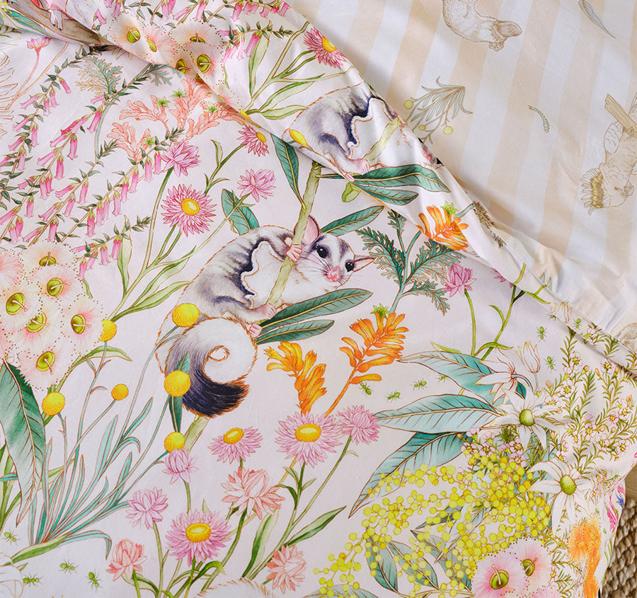 Bush Folk Quilt Cover Set Range Pink