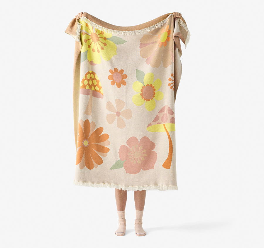 Flower Power 120x140cm Throw Rug Multi