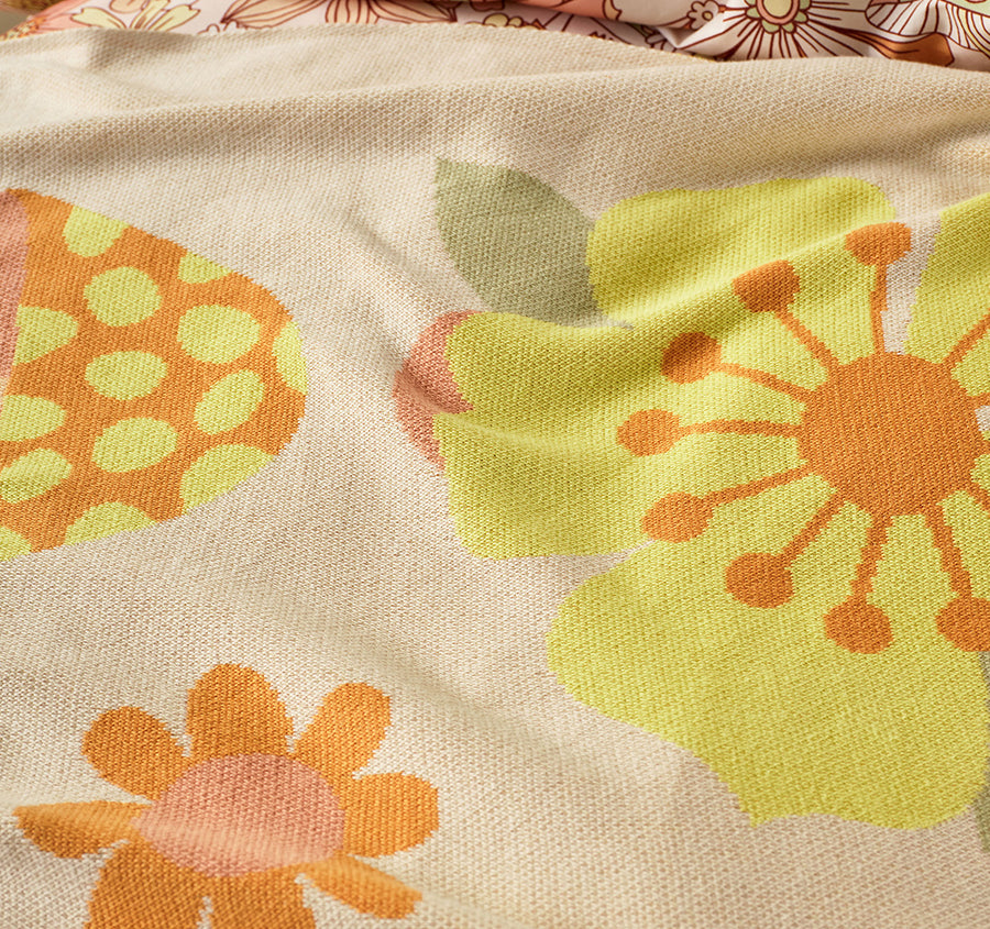 Flower Power 120x140cm Throw Rug Multi