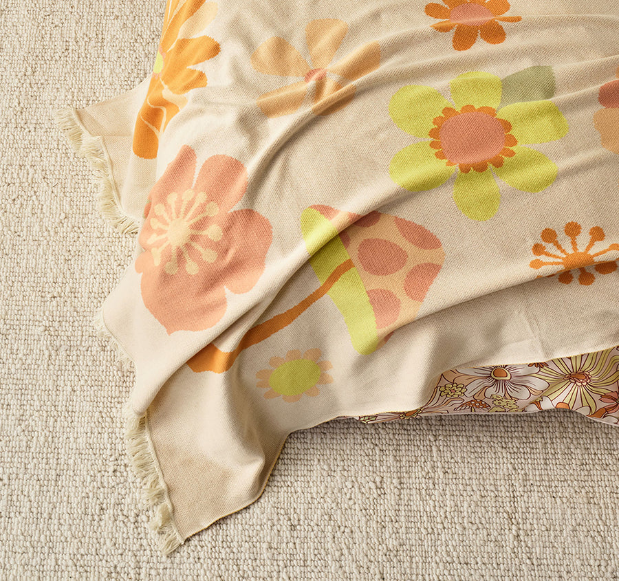 Flower Power 120x140cm Throw Rug Multi