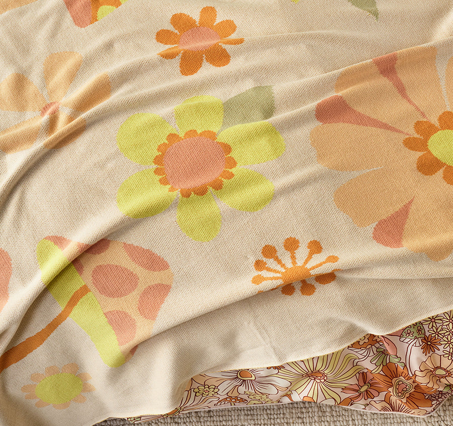 Flower Power 120x140cm Throw Rug Multi