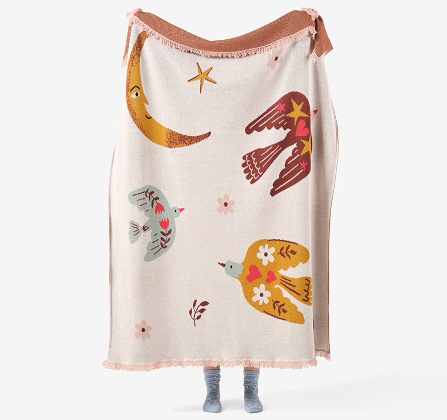 Folk Woodland 120x140cm Throw Rug