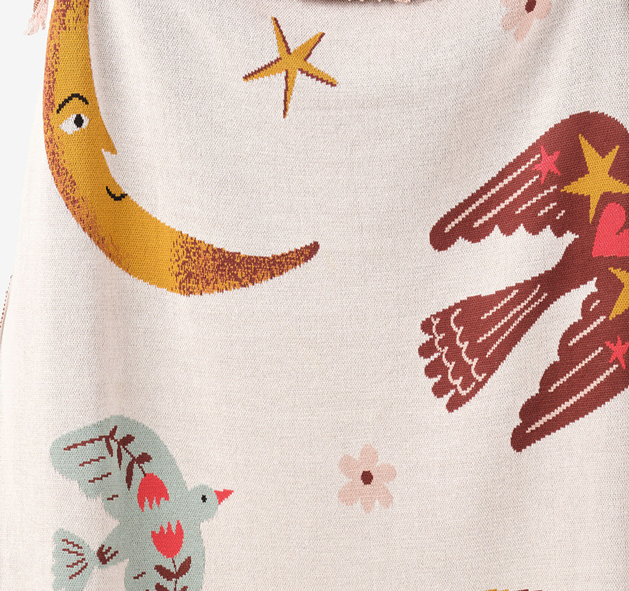 Folk Woodland 120x140cm Throw Rug