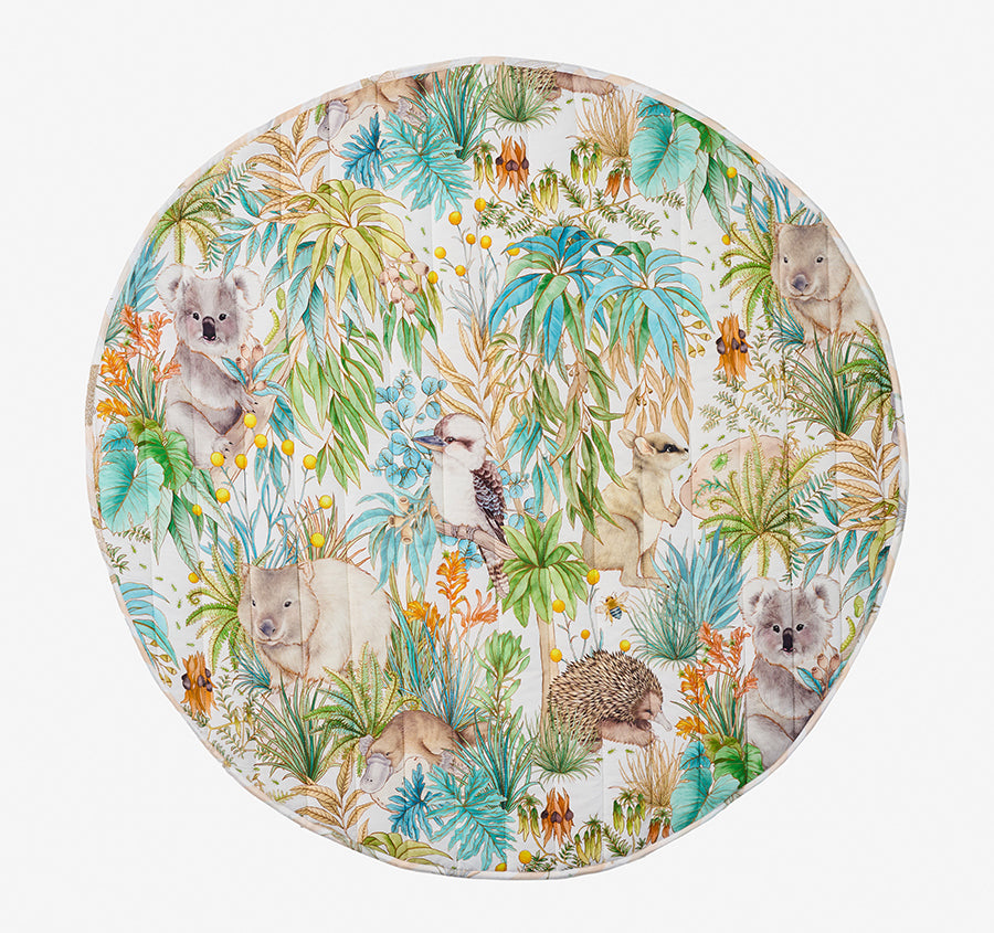 Gum Leaf Gully 120cm Round Playmat Green