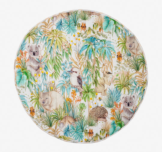 Gum Leaf Gully 120cm Round Playmat Green