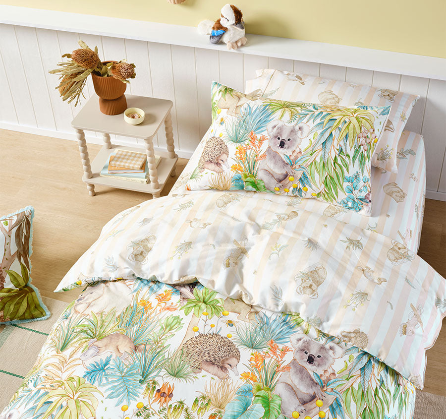 Gum Leaf Gully Quilt Cover Set Range Green