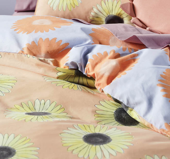 Hello Sunshine Quilt Cover Set Range Peach