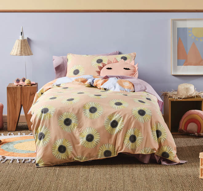 Hello Sunshine Quilt Cover Set Range Peach
