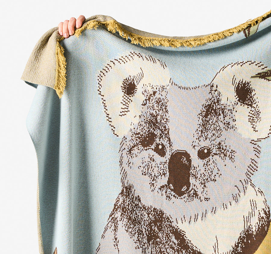 Kevin Koala 120x140cm Throw Rug Blue