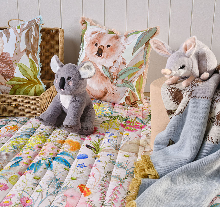 Kevin Koala 120x140cm Throw Rug Blue
